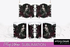 Gothic Halloween Mug Wrap - Dark Academia Mug Sublimation Product Image 1
