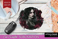 Dark Gothic Car Coaster - Victorian Gothic Coaster PNG Product Image 1