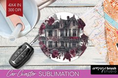 Dark Gothic Car Coaster - Victorian Gothic Coaster PNG Product Image 1