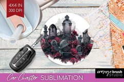 Dark Gothic Car Coaster - Victorian Gothic Coaster PNG Product Image 1