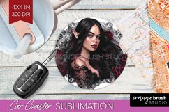 Dark Gothic Car Coaster - Victorian Gothic Coaster PNG Product Image 1