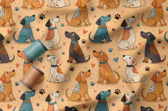 Cute Dogs Seamless Patterns, Doodle Dog PNG, Dog Lover Print Product Image 2