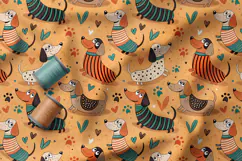 Cute Dogs Seamless Patterns, Doodle Dog PNG, Dog Lover Print Product Image 3