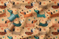 Cute Dogs Seamless Patterns, Doodle Dog PNG, Dog Lover Print Product Image 4