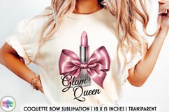 Glam Queen Lipstick with Coquette Bow Sublimation Product Image 1