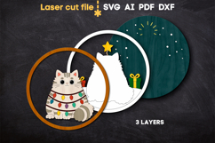 Christmas Cat SVG laser cut files for Glowforge Product Image 3