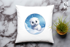 Cute Polar Baby Animal Clipart Sublimation PNG Product Image 3