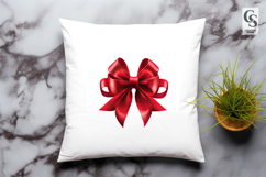 Red Satin Ribbon Bow Clipart Sublimation PNG Product Image 3