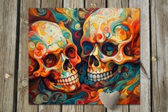 Halloween paint Skulls | Skinny tumbler sublimation designs Product Image 3