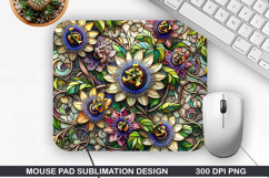 Mouse Pad Sublimation, Summer Flower Mouse Pad PNG Design Product Image 1