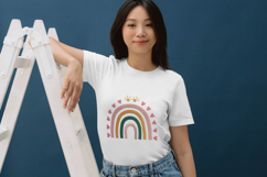 Cute Rainbow with Hearts Embroidery Design Product Image 3