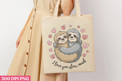 I Love You Slow Much PNG, Sloth Sublimation PNG Product Image 3