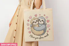 I Love You Slow Much PNG, Sloth Sublimation PNG Product Image 3