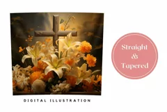 Floral Cross Tumbler Wrap, Easter Tumbler Sublimation PNG Product Image 3