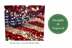 Patriotic Tumbler Wrap, Glitter American Flag Tumbler PNG Product Image 3
