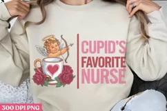 Cupid's Favorite Nurse PNG, Valentine Nurse Sublimation PNG Product Image 1
