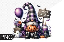 Halloween Gnome Sublimation, Gnome Clipart PNG Product Image 1