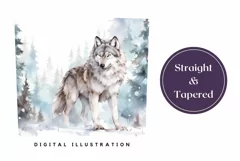 Christmas Tumbler Wrap PNG, Winter Wolf Sublimation Design Product Image 3