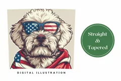Patriotic Dog Tumbler Template, American Flag Tumbler Design Product Image 3