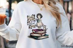 A GIRL WHO LOVES PNG, Book Lover Sublimation PNG Product Image 3
