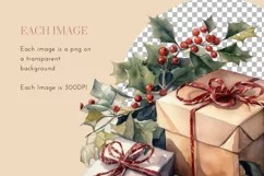 Vintage Christmas Presents | Watercolour Clipart PNG Product Image 3