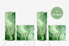 Green Fluid Art Tumbler Sublimation, Art Mixture Tumbler PNG Product Image 3