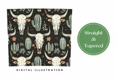 Western Cow Skull Tumbler Wrap, Cactus Sublimation Tumbler Product Image 3
