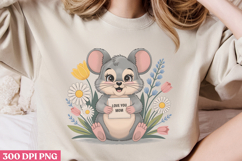 Love you mom PNG ,Cute Animals Mothers Day Clipart PNG Product Image 3