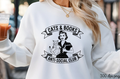 Retro Book Lover Sublimation Clipart Bundle PNG Product Image 9