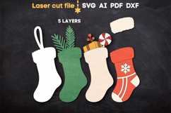 Christmas Stocking SVG laser cut file for Glowforge Product Image 3