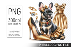 Watercolor Cute Bulldog Clipart PNG Bundle, Bulldog Art Product Image 4