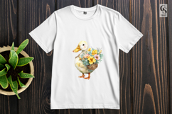 Floral Duck Watercolor Clipart Sublimation PNG Product Image 2