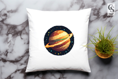 Pixel Space Planet Saturn Clipart Sublimation PNG Product Image 3