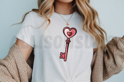 Heart Shaped Key With Black Outline On A White Background Product Image 3