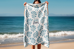 Woman Holding Beach Towel Mockup Product Image 3