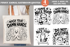 Funny Animal Bathroom Quote Sublimation PNG Product Image 1