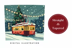Christmas Tumbler Wrap, Christmas Tram Sublimation Design Product Image 3