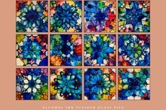 Rainbow Alcohol Ink Stained Glass Tiles| Red Green Blue Product Image 3
