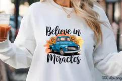 Believe in Miracles PNG, Sunflower Sublimation PNG Product Image 3