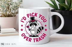 Cute Raccoon With Rose Valentines Day Sublimation PNG Product Image 2