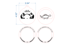 Dinosaur Christmas Ornament SVG laser cut file for Glowforge Product Image 3