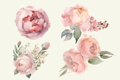 Watercolor Pink Peony Clipart PNG, Peony Flower Decoration Product Image 3