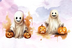 Cute Halloween Clipart Bundle, Watercolor Halloween Clipart Product Image 4