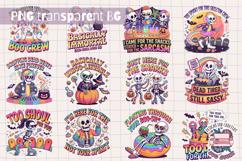 Halloween Skeleton Clipart Bundle Sublimation 50 PNG Product Image 5