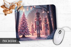 Magical Pink Nutcracker in a Winter Wonderland Mouse Pad PNG Product Image 1