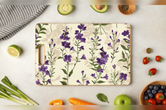 Purple Wildflowers Cutting Boards sublimation Designs Product Image 3