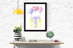 Balloons and Gift Watercolor Sublimation PNG Graphic Product Image 5