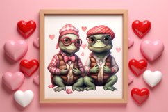 Cute Couple Animal Valentine Clipart, Valentines Day Couplet Product Image 3