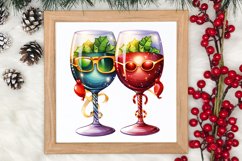 Christmas Wine Cup Sublimation Clipart Product Image 3