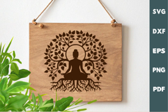 Meditation laser SVG PNG| Buddha Lotus Pose Silhouette Product Image 3